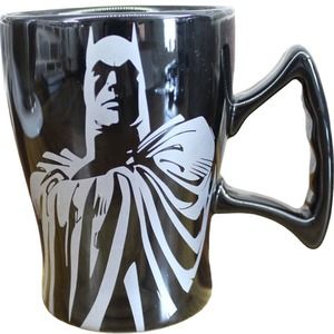 BATMAN The Dark Knight Mug Six Flags Black Silver 14 Ounces DC Comics